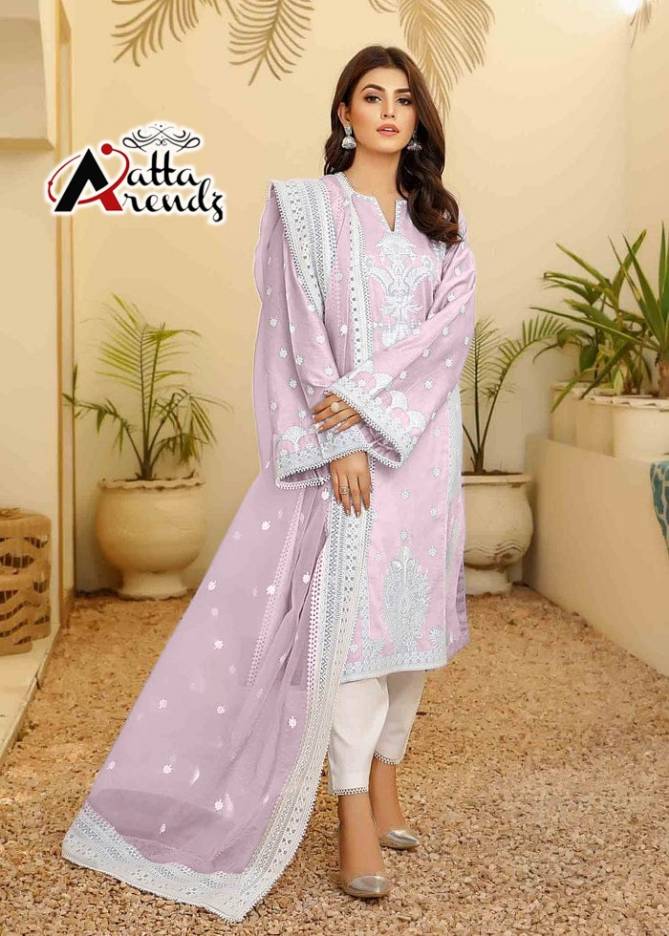 Atta Trendz 2710 New Fancy Ethnic Wear Georgette Top And Pant With Dupatta Collection